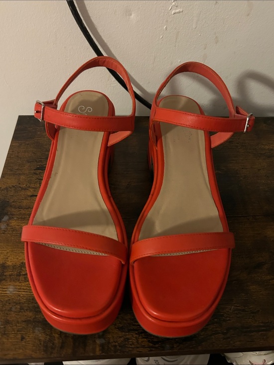 Seychelles Shoes - Seychelles Red Platform Ankle-Strap Sandals